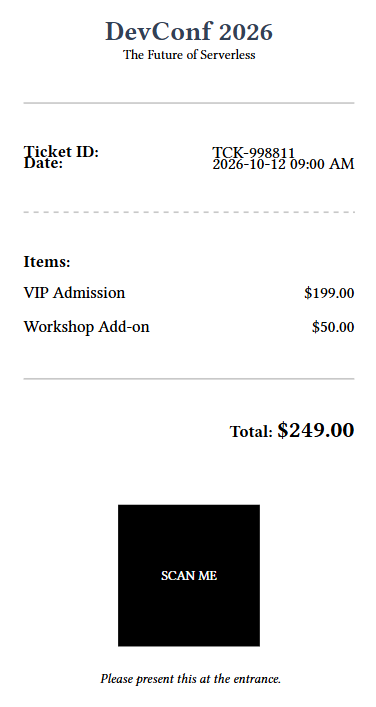 Receipt/Ticket Preview