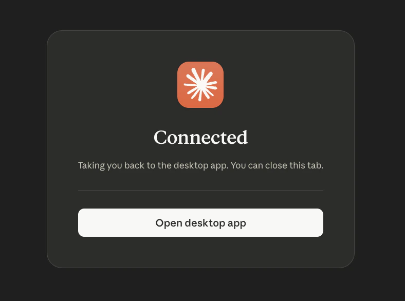 Connected — tools available in the assistant