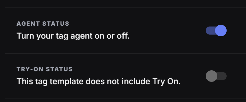Agent status controls