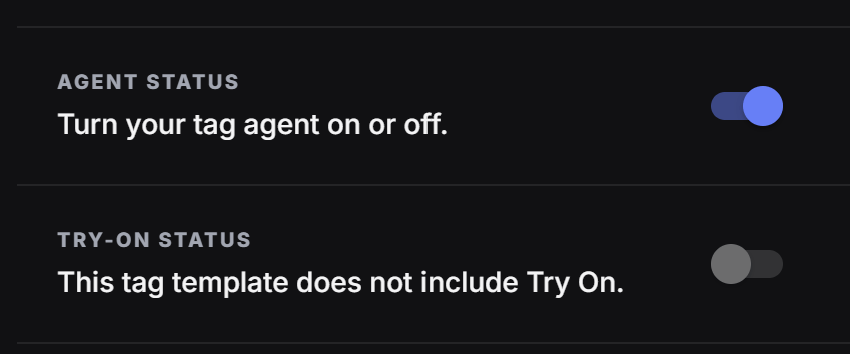 Agent status controls