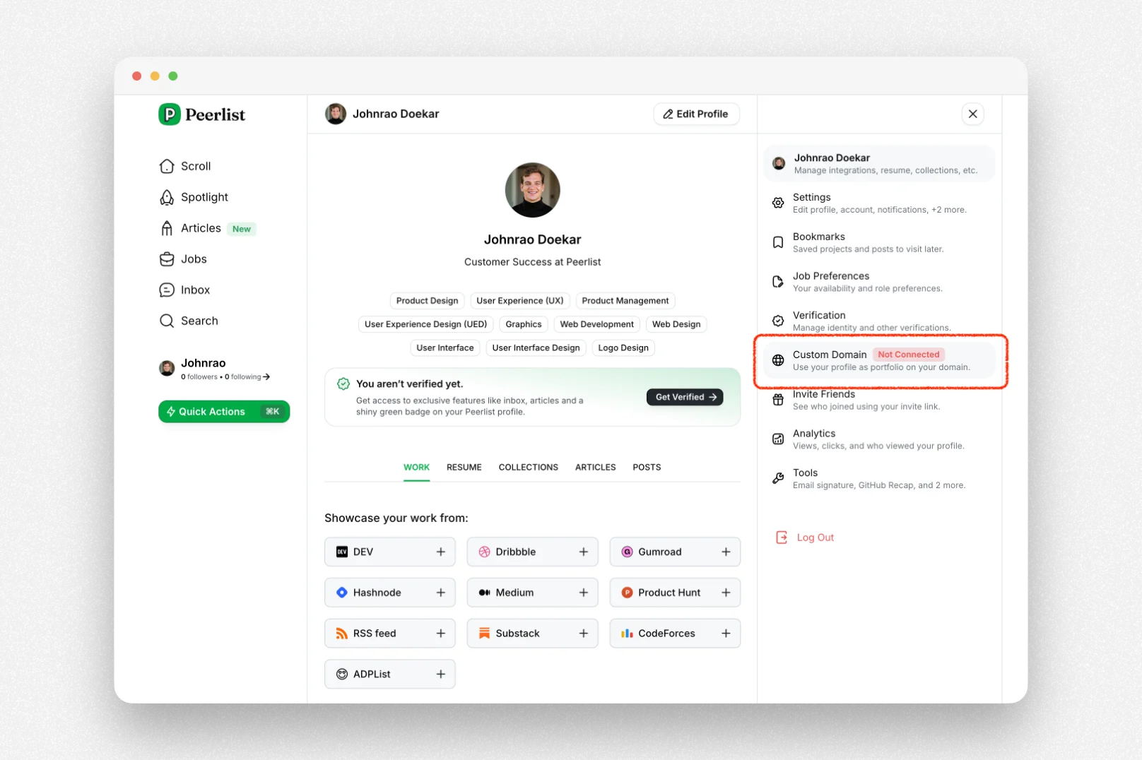 Custom Domain - Peerlist Help Center