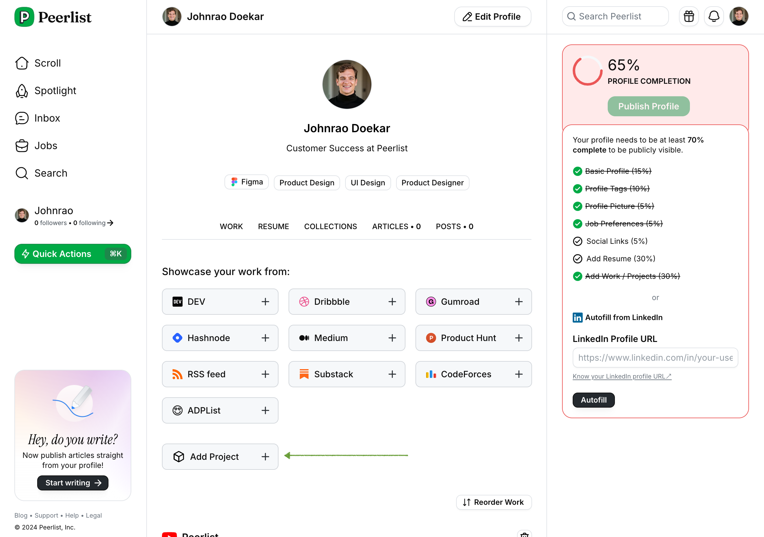 How to add projects on Peerlist - Peerlist Help Center