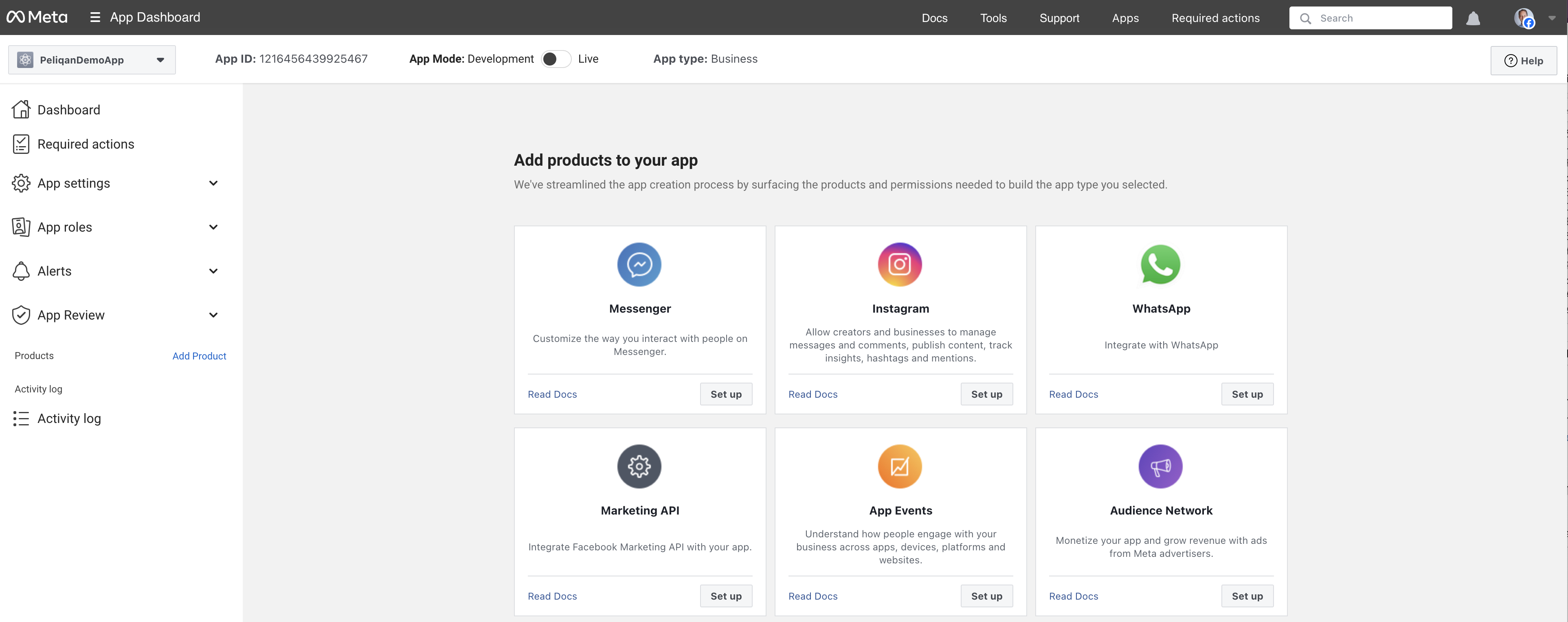 Adding Marketing API product