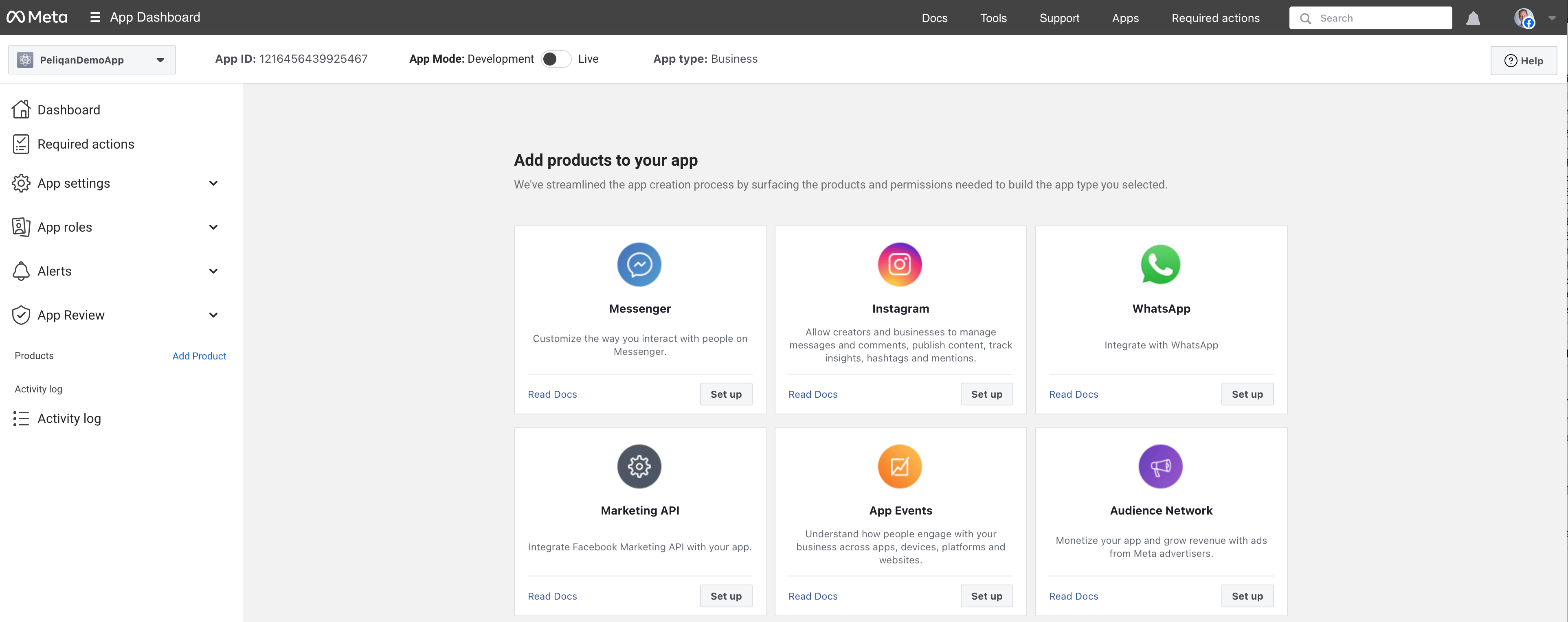 Adding Marketing API product