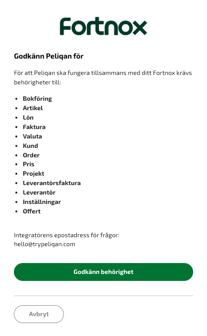 Fortnox OAuth scopes
