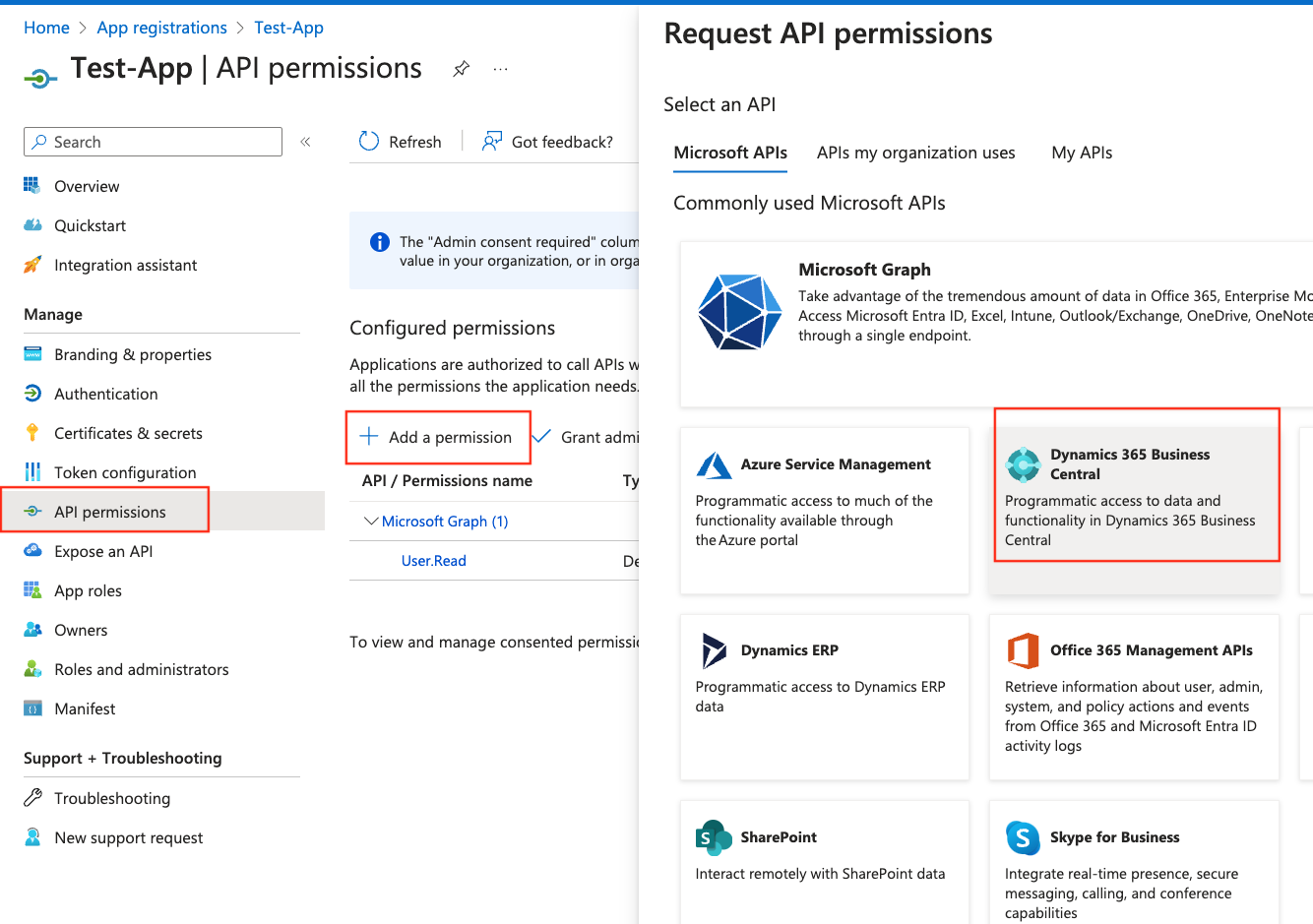 Azure API Permissions
