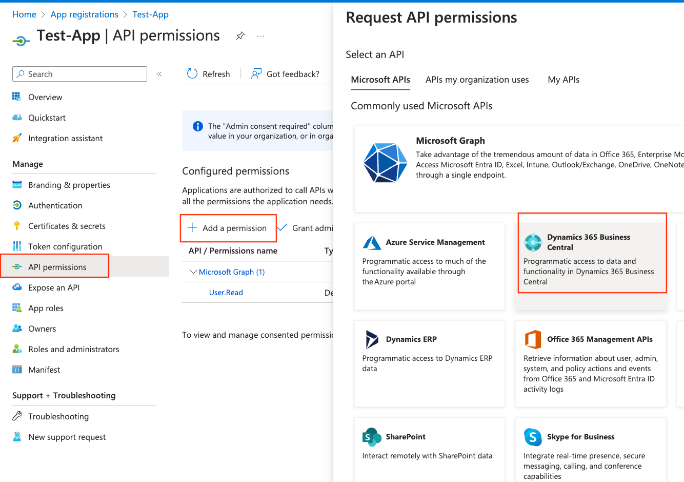 Azure API Permissions