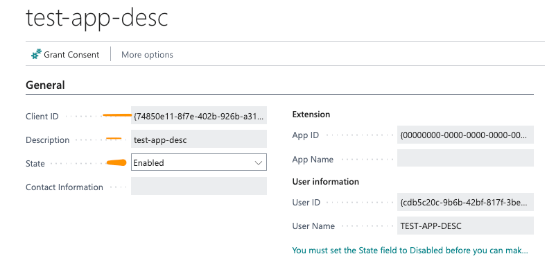 Business Central Azure Entra App details