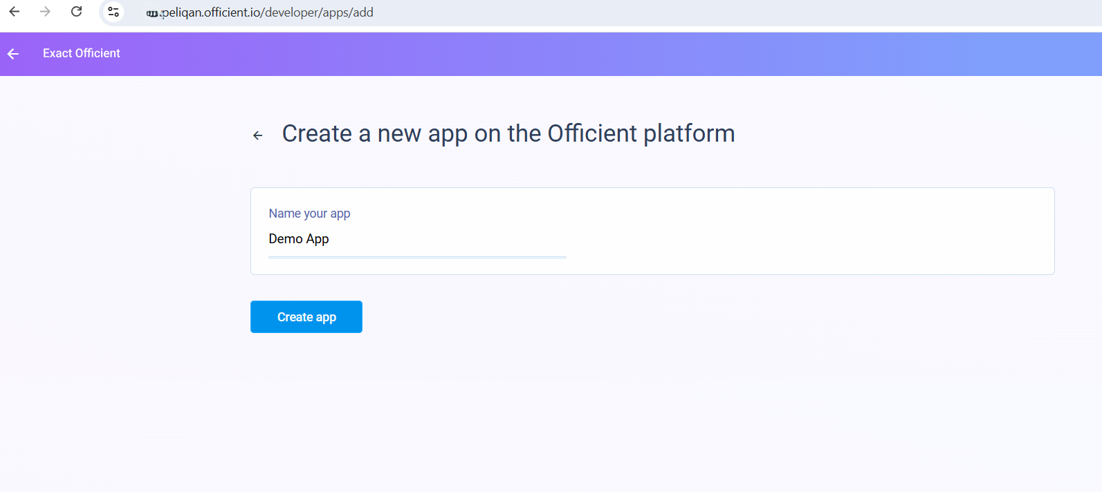 Officient App name field