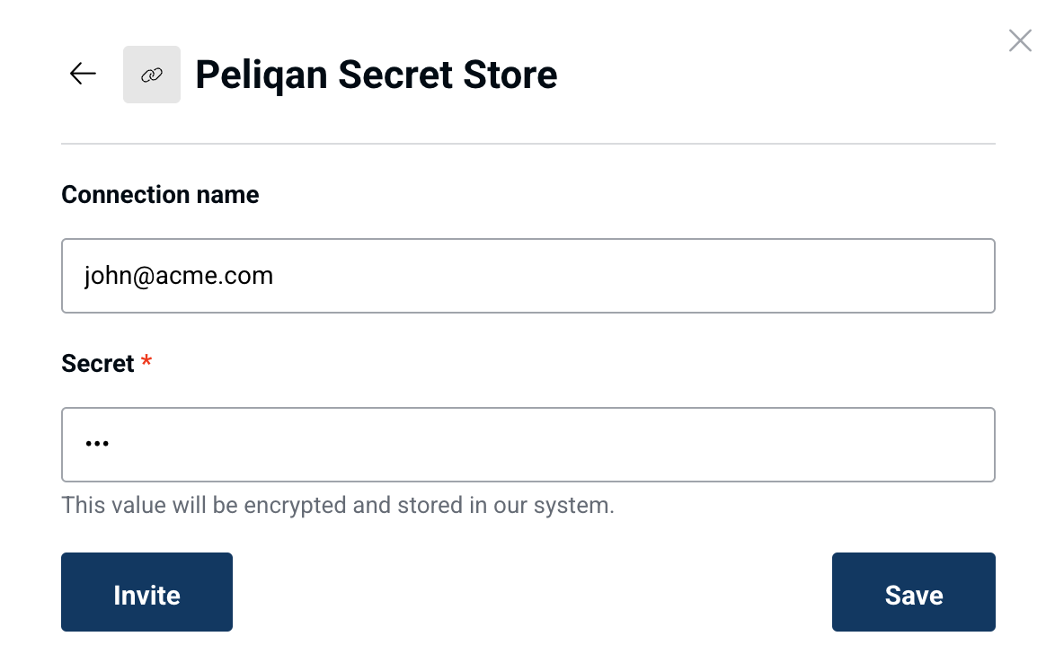 Create Secret Store for user login in Peliqan