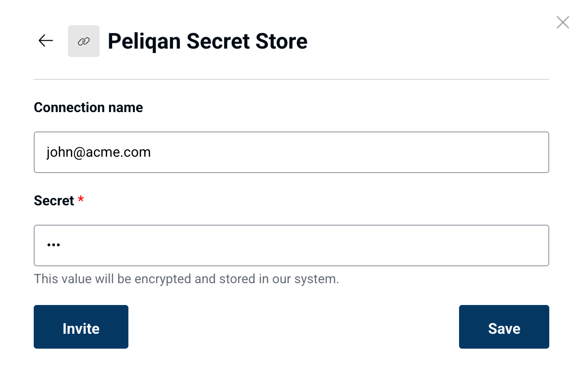 Create Secret Store for user login in Peliqan