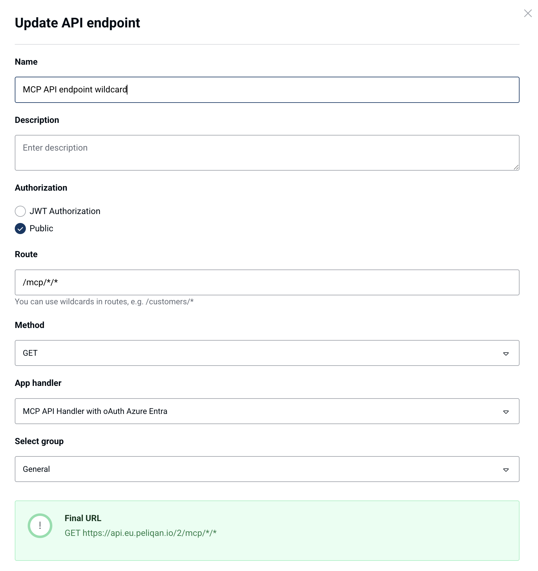 API endpoints linked to the MCP handler script