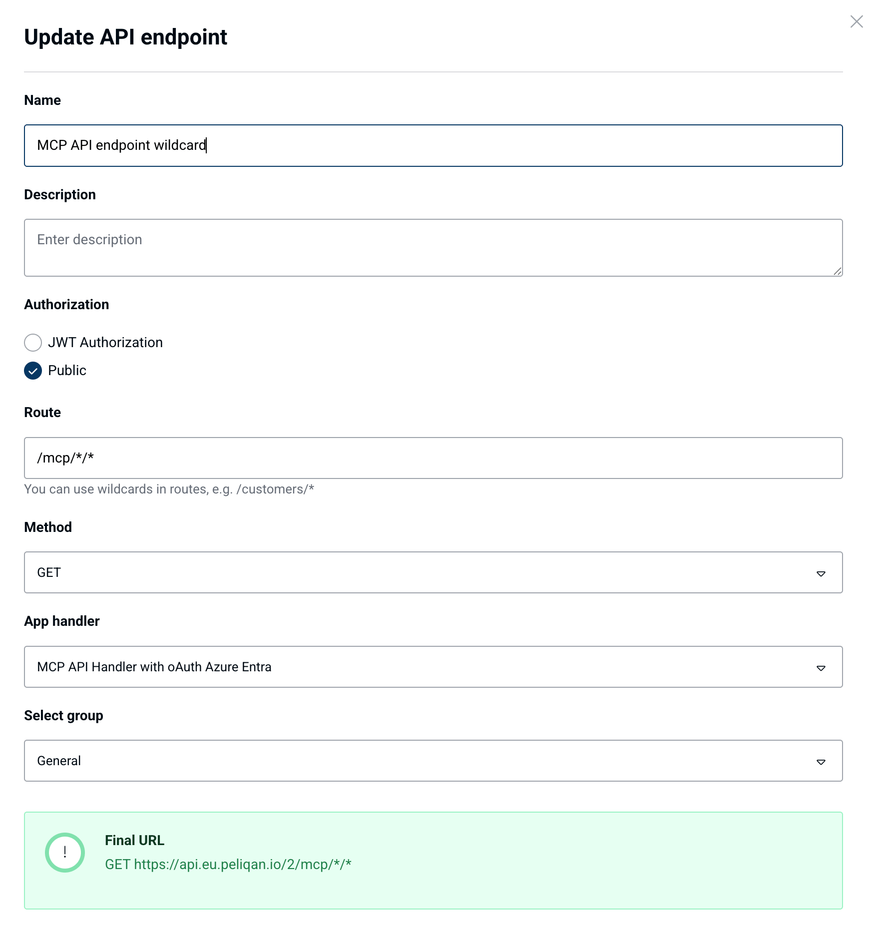 API endpoints linked to the MCP handler script