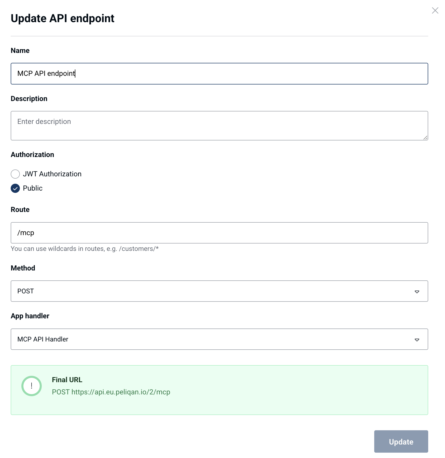 API endpoint linked to MCP Server script
