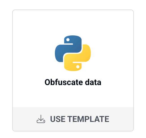 Peliqan Build section showing the Obfuscate data template selection UI