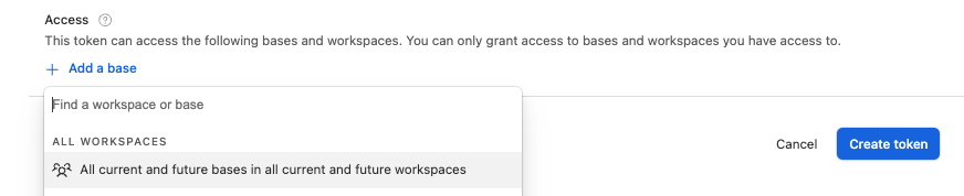 Airtable Access Token scopes