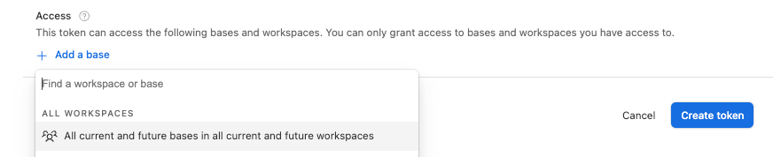 Airtable Access Token scopes
