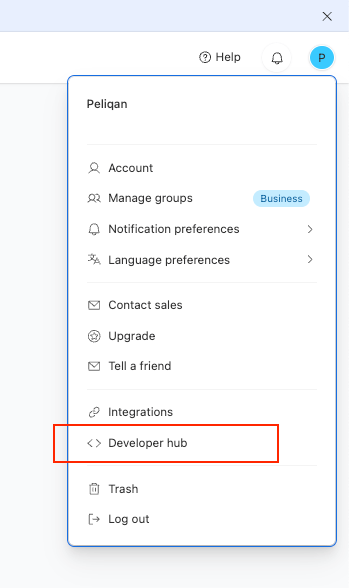 Airtable Developer Hub navigation