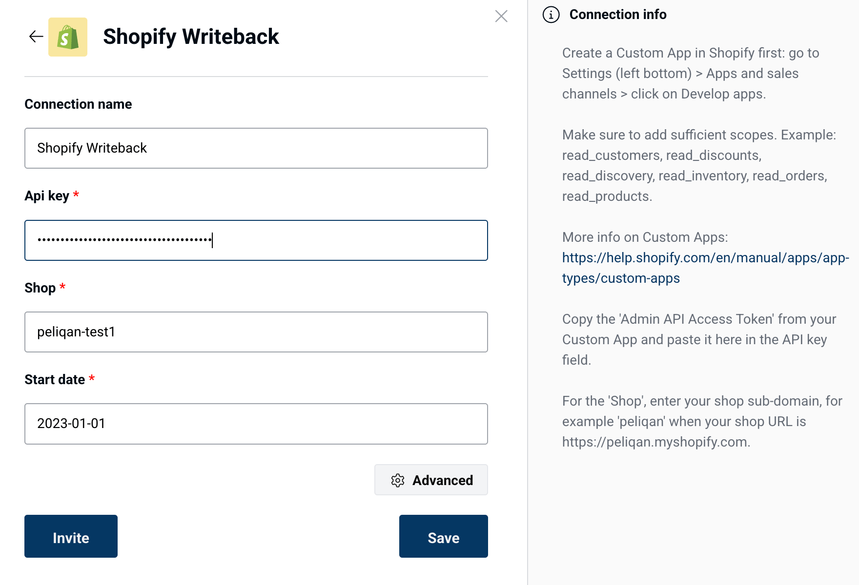 Shopify API token creation with write scopes
