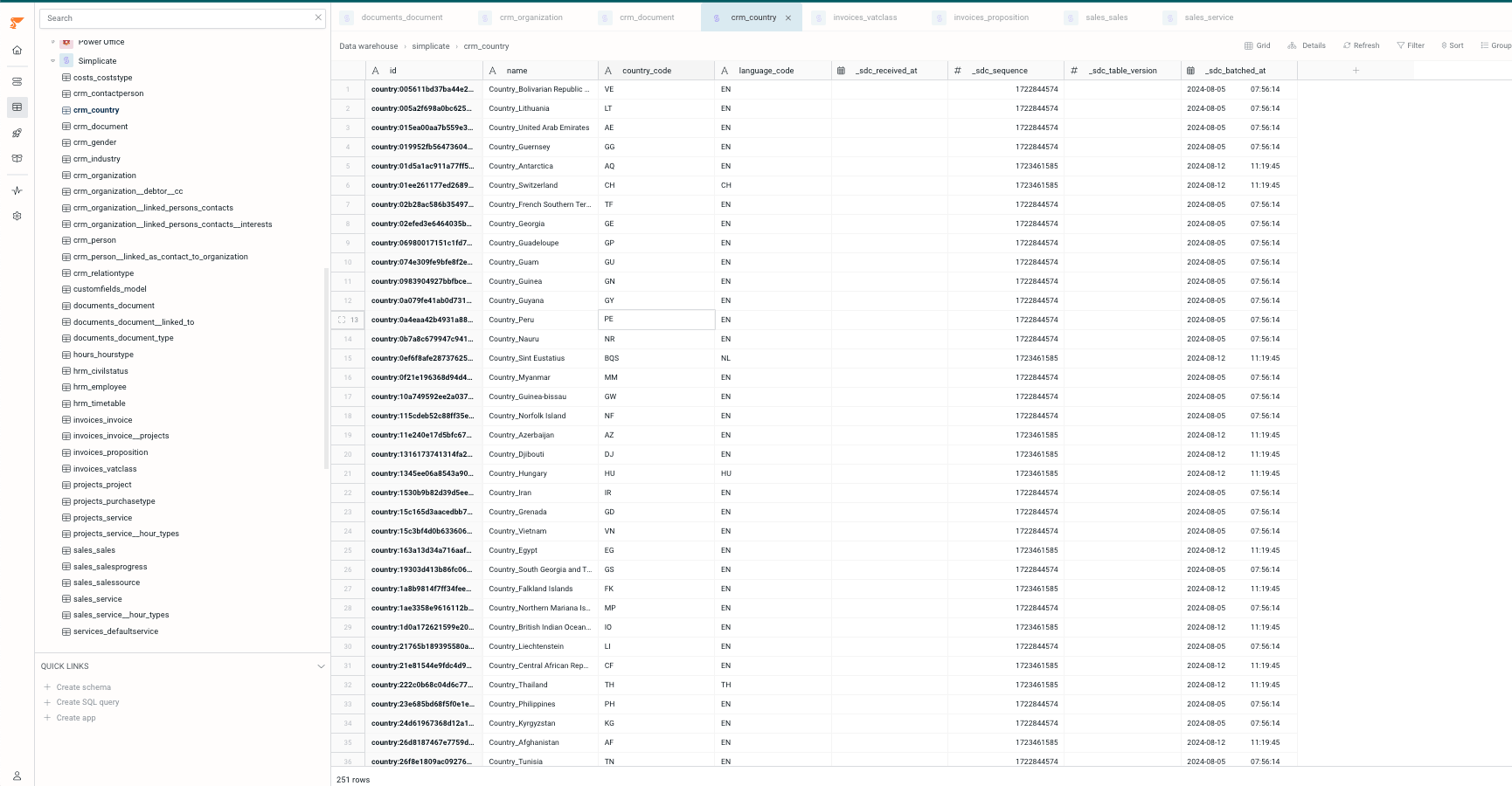Data warehouse view with Simplicate tables
