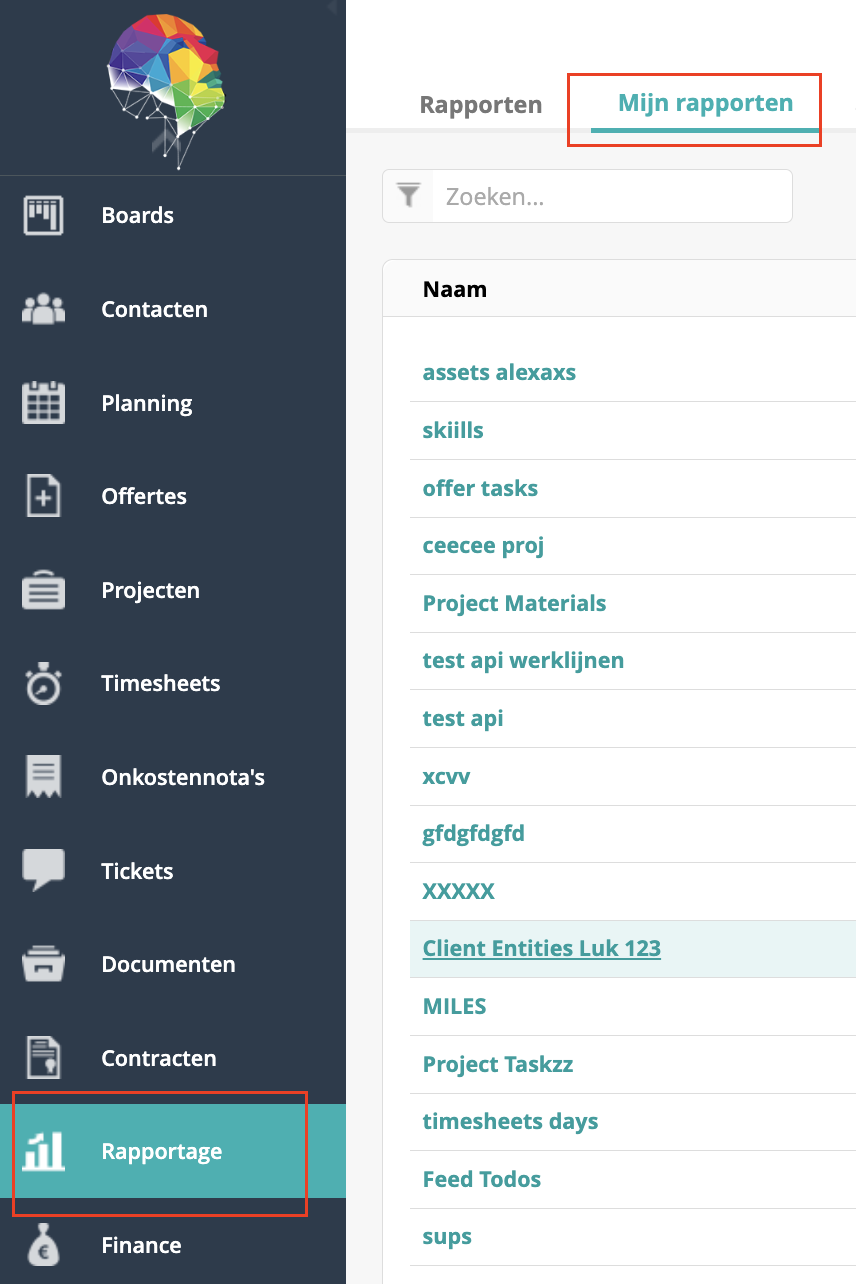 TeamLeader Orbit My Reports page