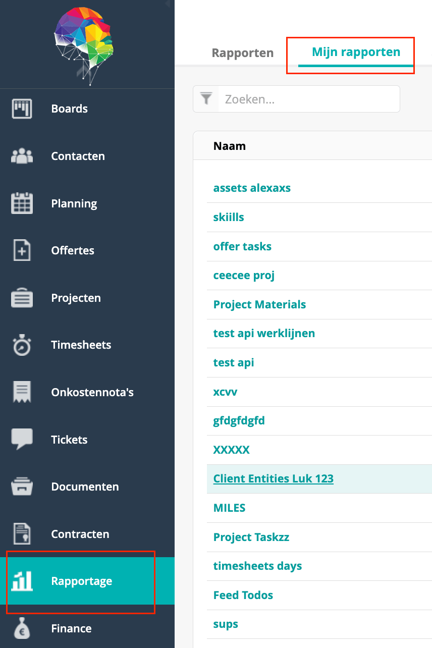 TeamLeader Orbit My Reports page