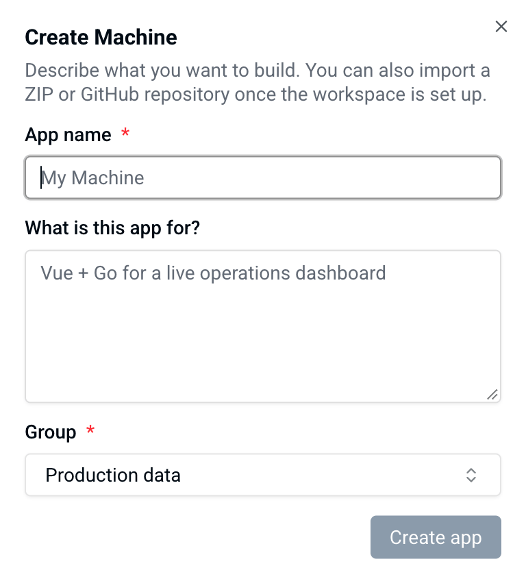 Create Machine