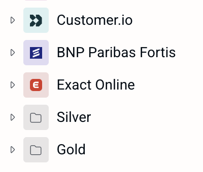 Bronze, Silver and Gold layers organized as schemas
