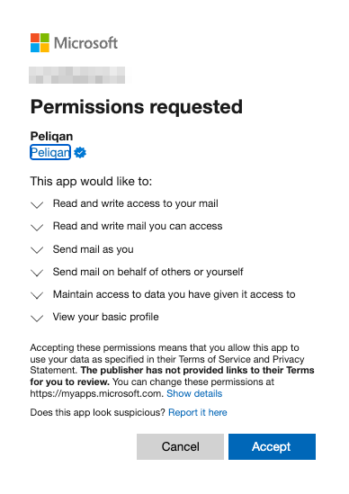 Microsoft Outlook OAuth authorization