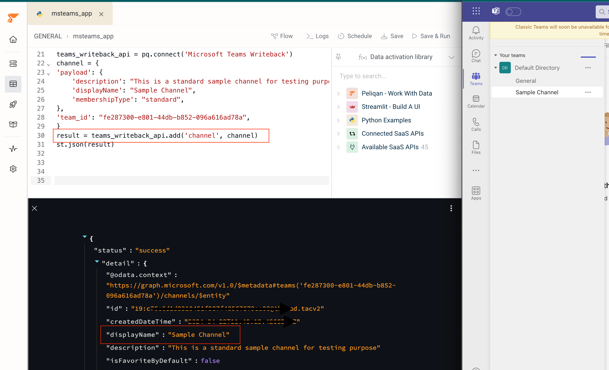 Add Channel data activation function in Peliqan