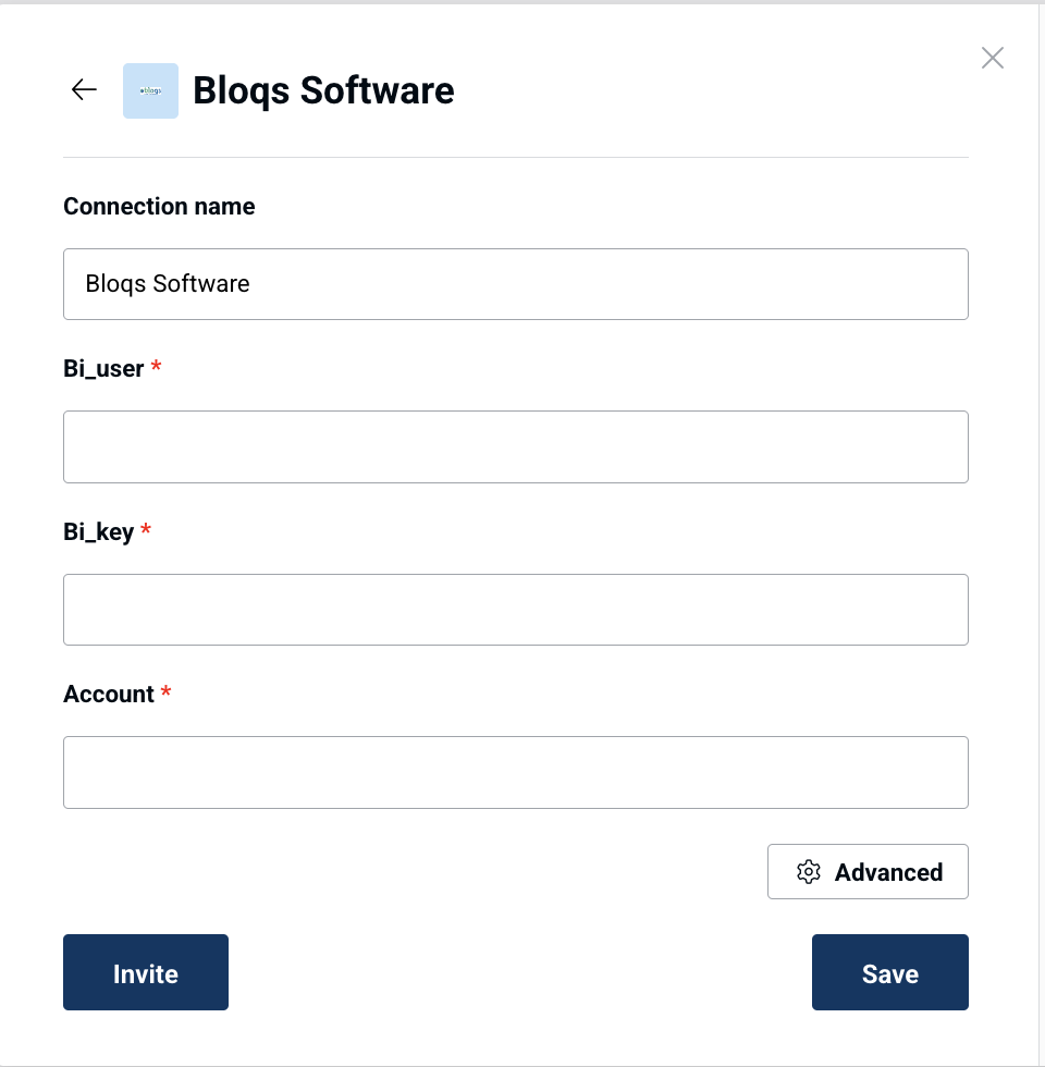 Bloqs connection form