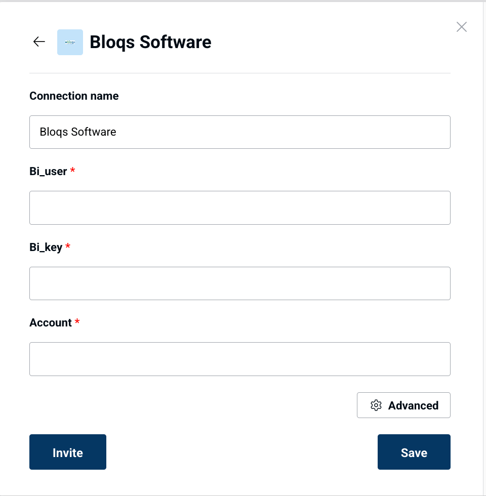 Bloqs connection form