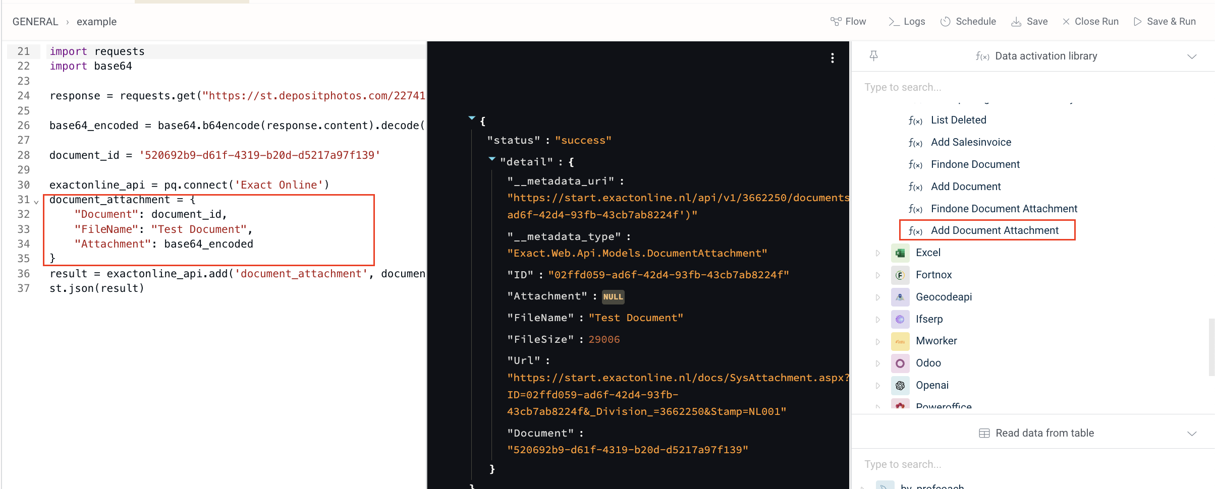 Exact Online add attachments