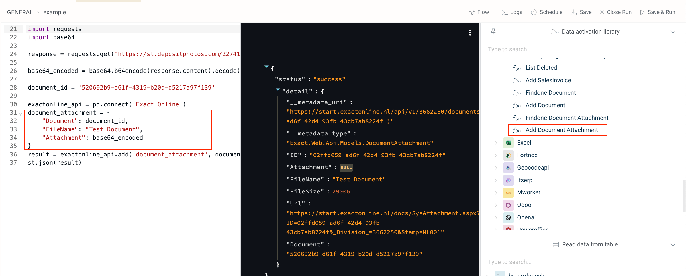 Exact Online add attachments