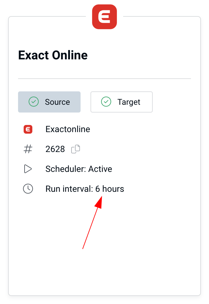 Exact Online sync frequency settings