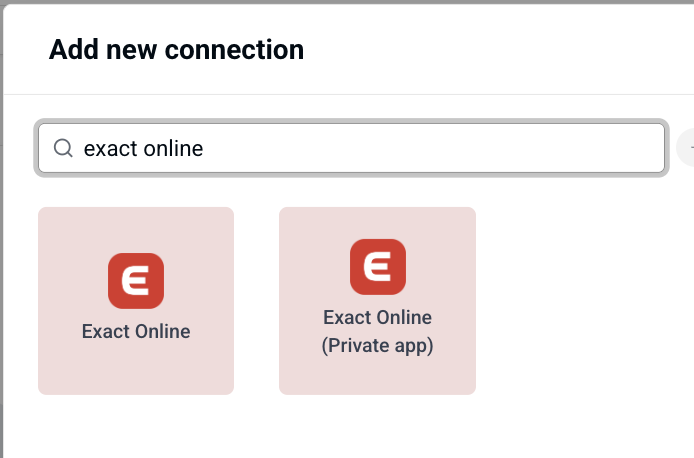 Exact Online Private App connector