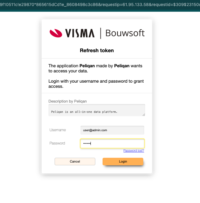 Bouwsoft authentication window