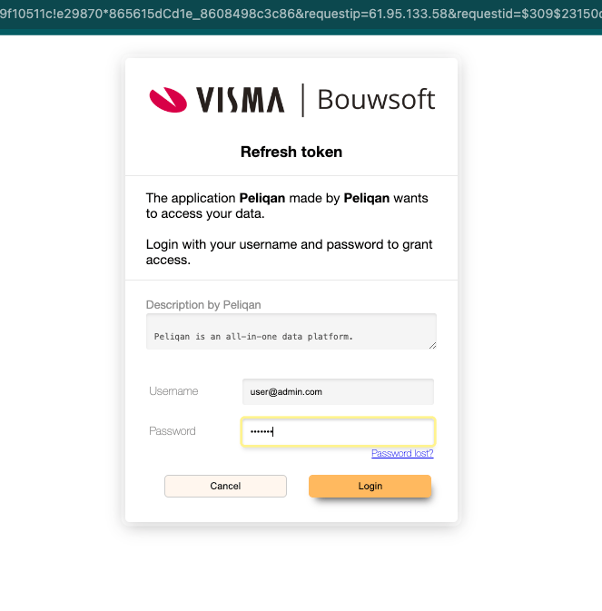 Bouwsoft authentication window
