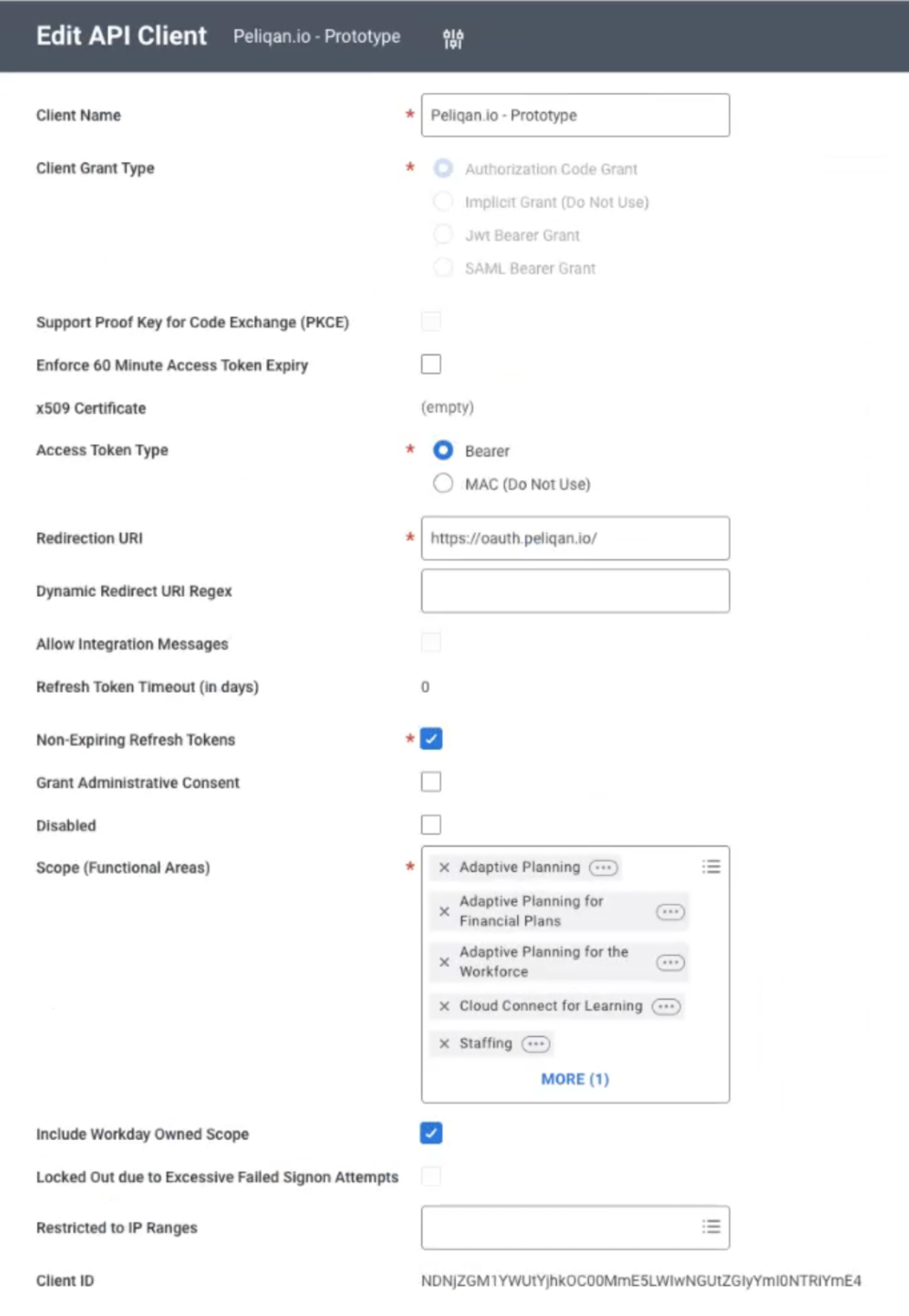 Workday app settings in Workday UI