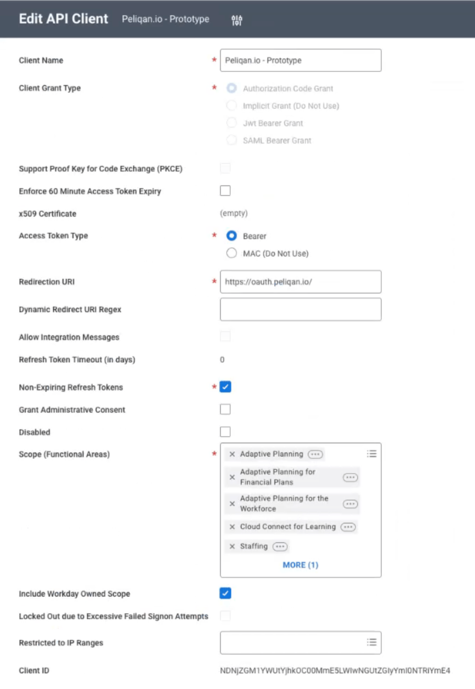 Workday app settings in Workday UI