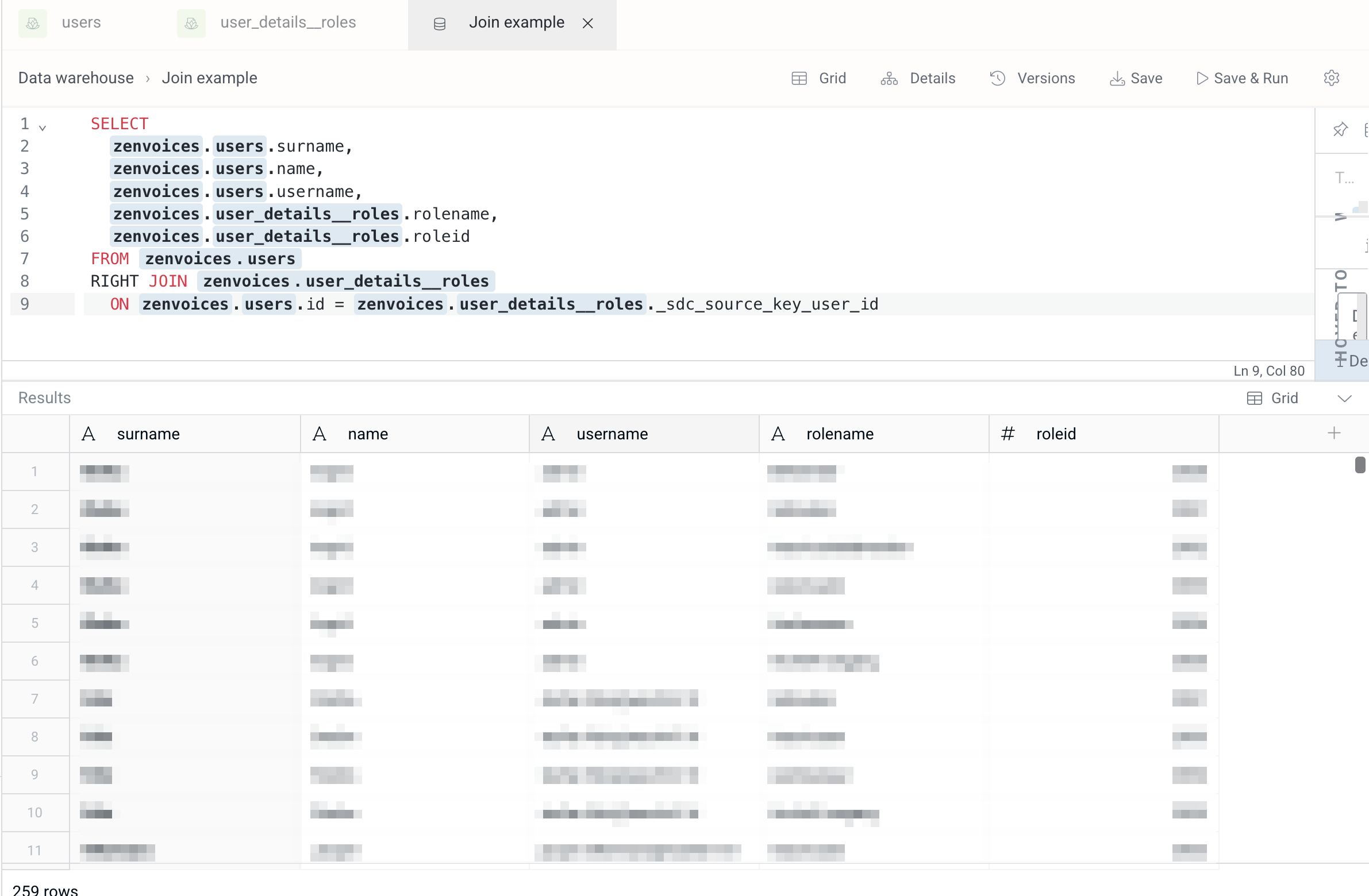 SQL query on Zenvoices data in Peliqan