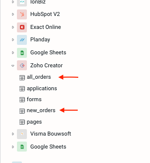 Zoho Creator report link name in Zoho UI