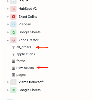 Zoho Creator report link name in Zoho UI