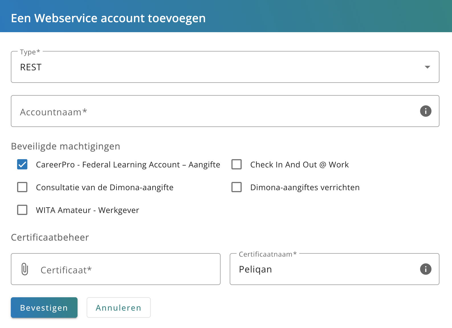 Chaman Webservice account setup
