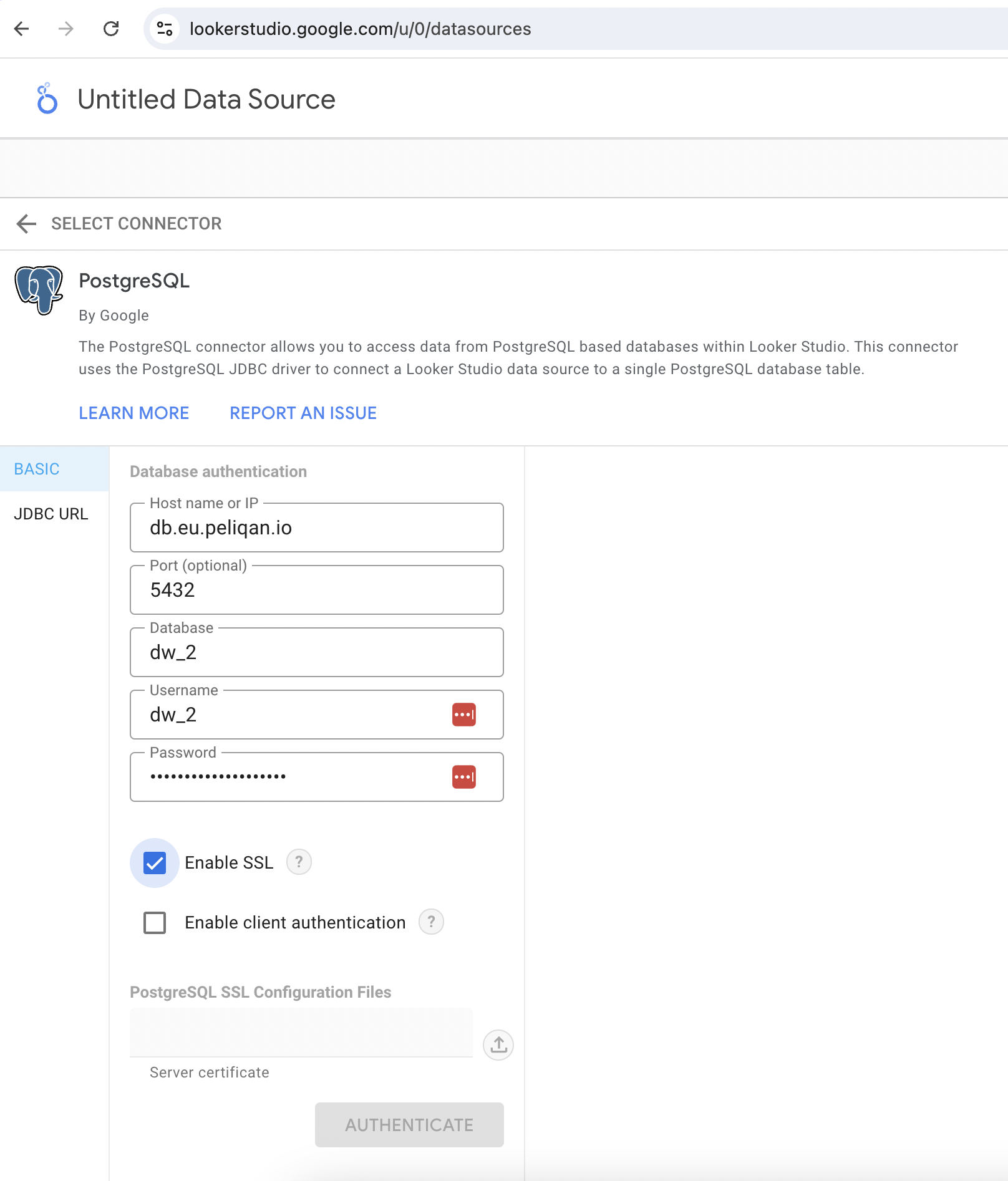 Looker Studio connect Postgres DWH.png