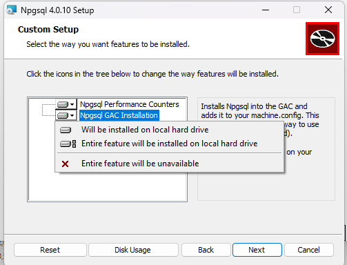 Npgsql install GAC.png