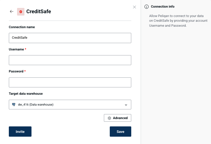 CreditSafe connection form