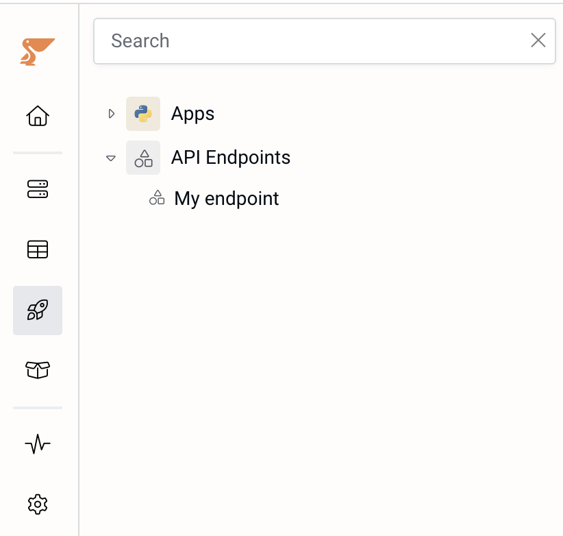 Add new API endpoint button in Build section