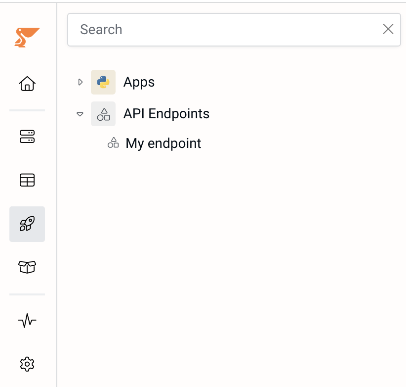 Add new API endpoint button in Build section