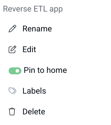 Pin to home menu